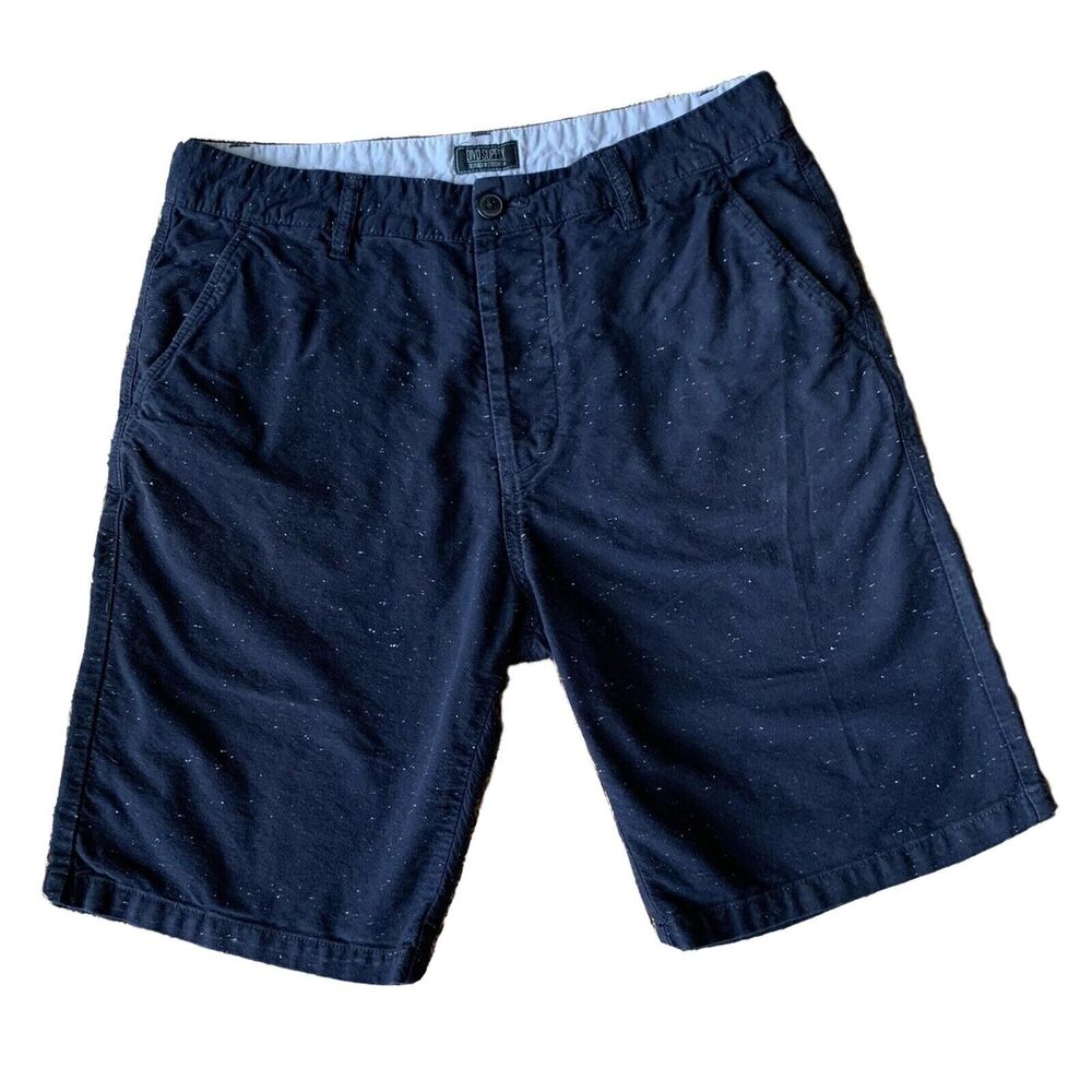 DIVIDED H&M Men’s Navy Blue With White Specks Button Fly Chino Shorts Size 32